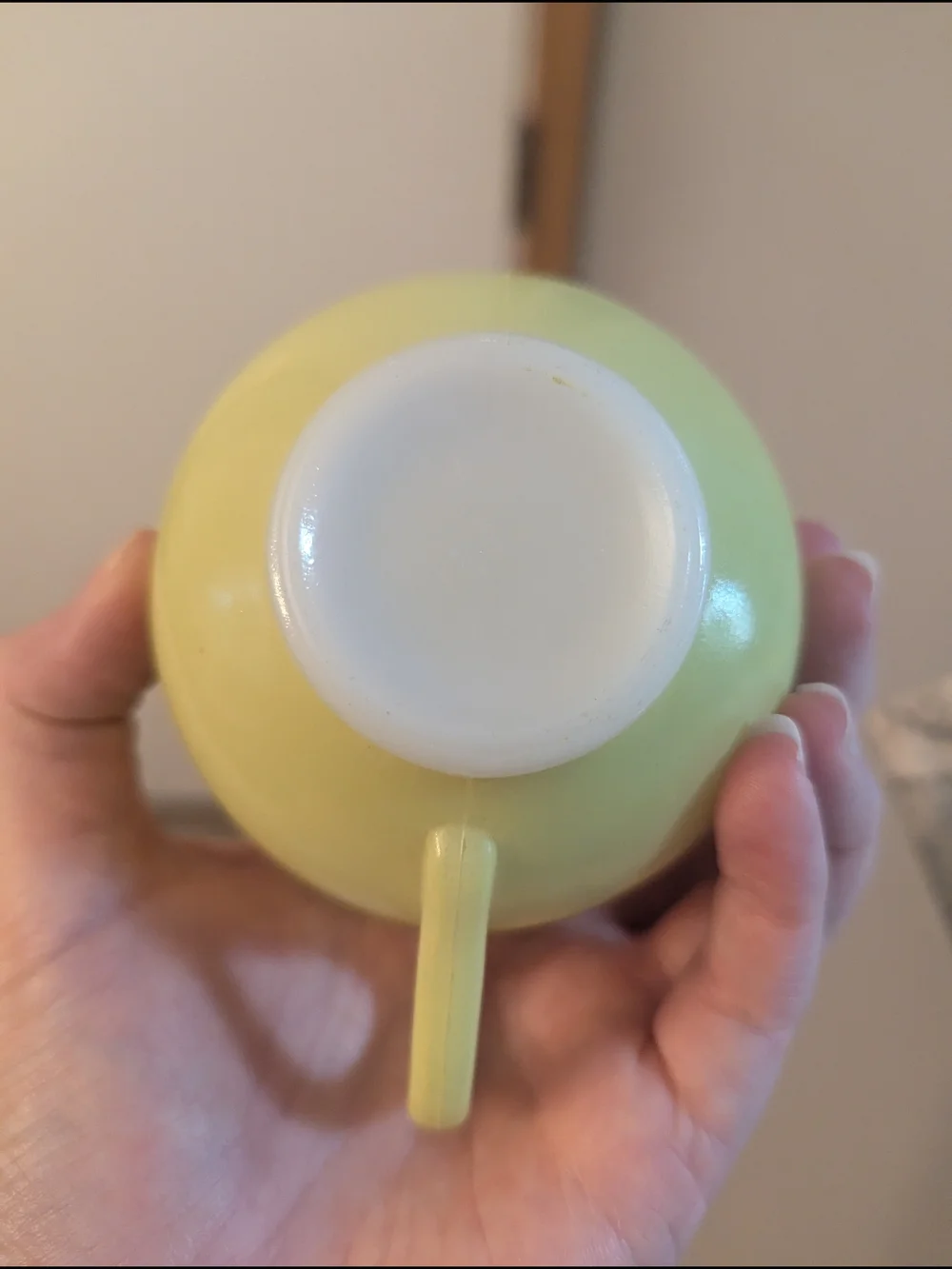 Hazel Atlas Lime Green Milk Glass Apple Luncheon Snack Cup Plate Set 1940's Mint
